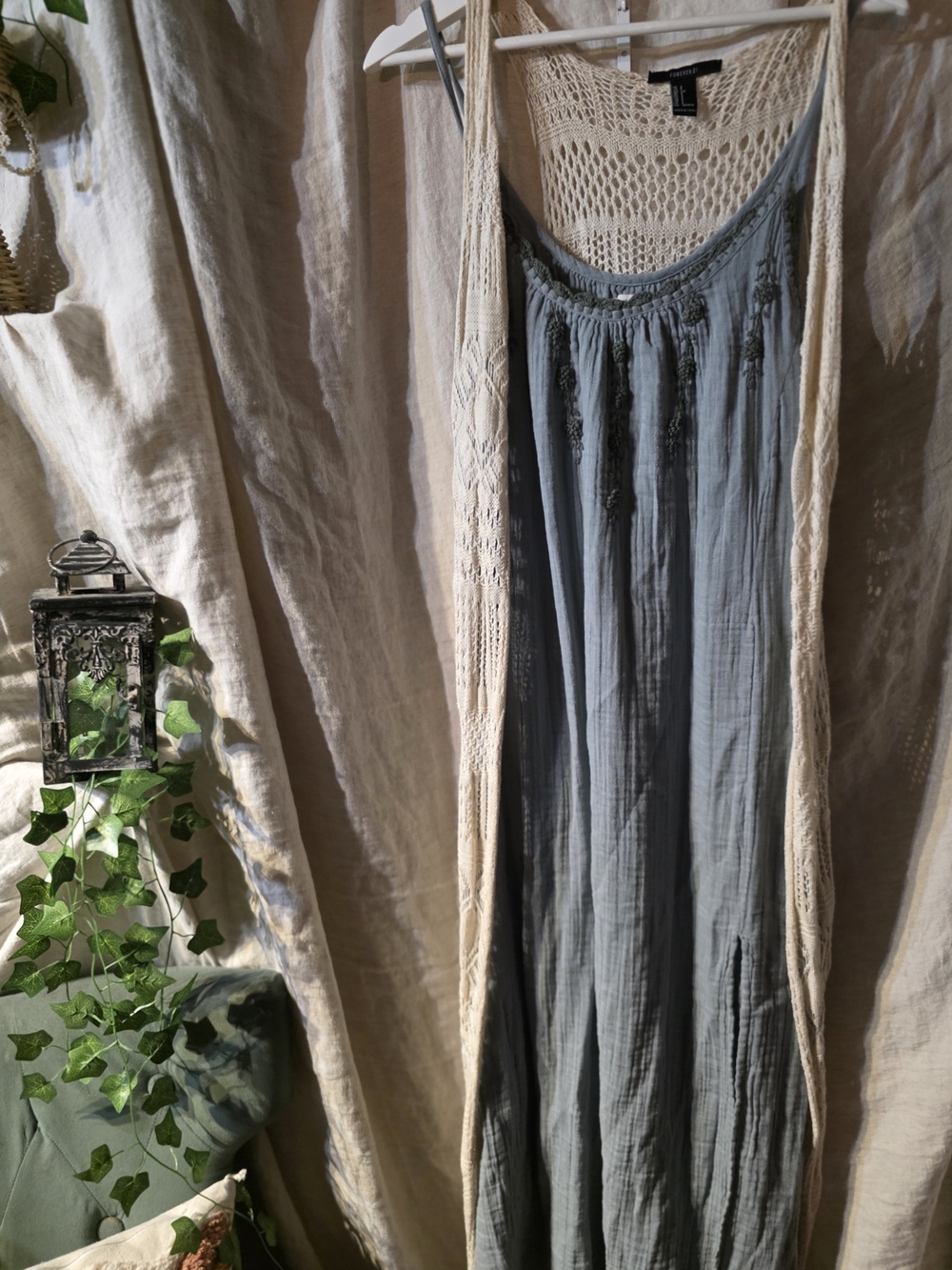 Boho Organic Cotton Gauze Maxi Dress - Picture 2 of 5